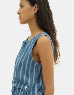 Natura Selection Camisetas Y Tops|Chalecos^Chaleco Denim Neve 149737-BLUE