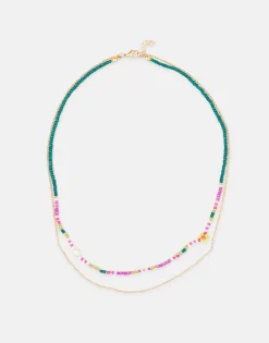 Natura Selection Bisutería^Collar Doble Cadena Beads 147782-GREEN