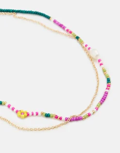 Natura Selection Bisutería^Collar Doble Cadena Beads 147782-GREEN