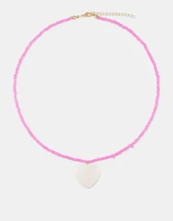 Natura Selection Bisutería^Collar Piedra Corazón 149975-PINK