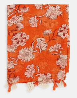 Natura Selection Fulares Y Pañuelos^Pañuelo Print Flor 150509-ORANGE