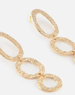 Natura Selection Bisutería^Pendientes Largos Aros Ovalados 151088-GOLD