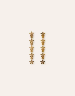 Natura Selection Bisutería^Pendientes Largos Flor 145825-GOLD