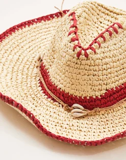 Natura Selection Sombreros Y Gorras^Sombrero Papel Conchitas 145568-RED