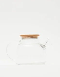 Natura Selection Cocina^Tetera Cristal Tapa Bambú 144294-TRANSP