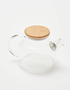 Natura Selection Cocina^Tetera Cristal Tapa Bambú 144294-TRANSP