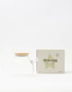 Natura Selection Cocina^Tetera Cristal Tapa Bambú 144294-TRANSP