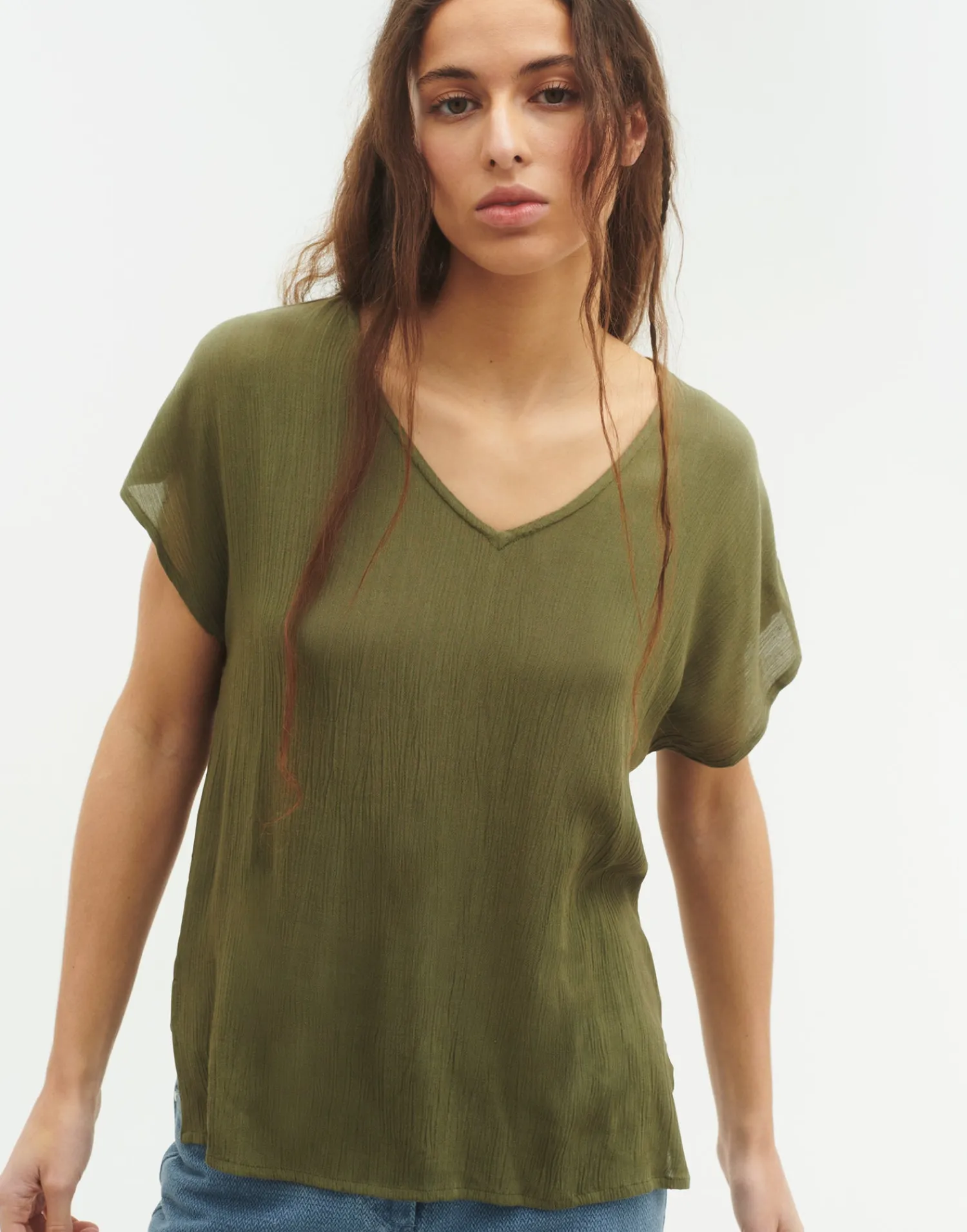 Natura Selection Camisetas Y Tops^Top Manga Corta Pico